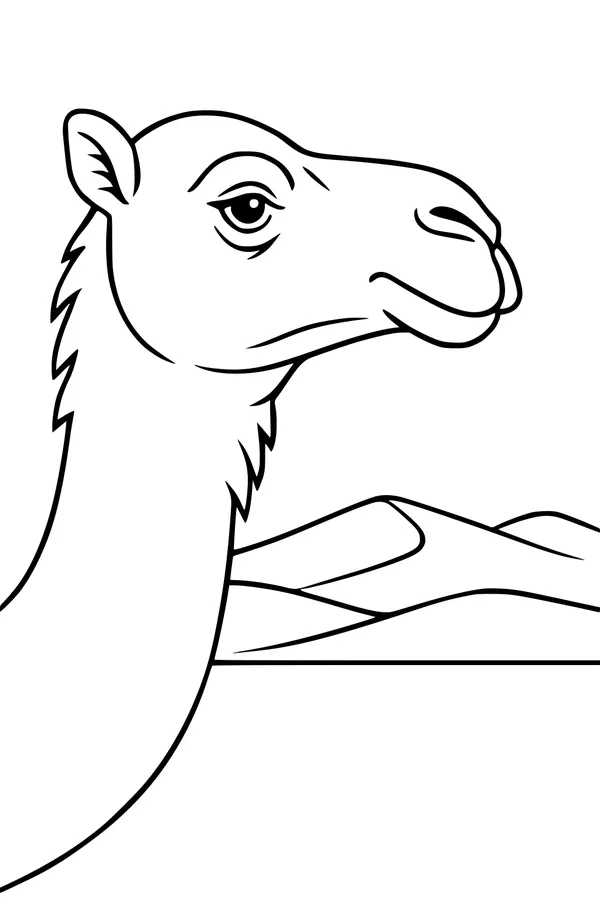 Free Camel Coloring Page - Close-Up Desert Dunes Scene (Printable PDF)
