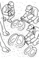 Free Camel Coloring Page - Scientists Measuring Giant Desert Tracks (Printable PDF)