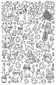 Free Cat Coloring Page - Playful Kittens in a Silly Parade (Printable PDF)