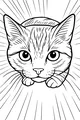 Free Cat Coloring Page - Detailed Domestic Cat Face (Printable PDF)