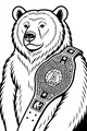 Free Bear Coloring Page - Champion Bear With Shiny Belt (Printable PDF)