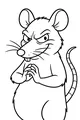 Free Rat Coloring Page - Mischievous Cartoon Rat With Sly Grin (Printable PDF)