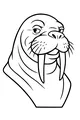 Free Walrus Coloring Page - Cute Winking Walrus Face (Printable PDF)