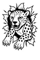 Free Cheetah Coloring Page - Spotted Big Cat Bursting Through Paper (Printable PDF)