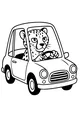Free Cheetah Coloring Page - Cartoon Cheetah Driving a Car (Printable PDF)