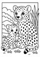Free Cheetah Coloring Page - Mother And Cub Resting Together (Printable PDF)