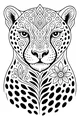 Free Cheetah Coloring Page - Swirly Spots and Flowers Design (Printable PDF)