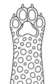 Free Cheetah Paw Coloring Page - Spotted Safari Footprint (Printable PDF)