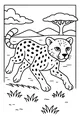 Free Cheetah Coloring Page - Sprinting Across the African Savanna (Printable PDF)