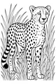 Free Cheetah Coloring Page - Spotted Cat in Tall Savannah Grass (Printable PDF)