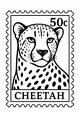 Free Cheetah Coloring Page - Spotted Stamp Portrait (Printable PDF)