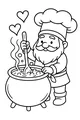 Free Gnome Chef Coloring Page - Bubbling Cauldron With Hearts (Printable PDF)