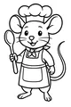 Free Mouse Chef Coloring Page - Cute Kitchen Cooking Scene (Printable PDF)