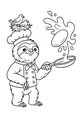 Free Sloth Coloring Page - Chef Flipping Pancake with Birds (Printable PDF)