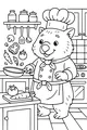 Free Wombat Coloring Page - Cute Chef Cooking Vegetables (Printable PDF)