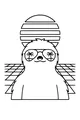 Free Sloth Coloring Page - Cool Cartoon Sloth With Sunglasses at Sunset (Printable PDF)
