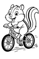 Free Chipmunk Coloring Page - Speedy Striped Chipmunk on a Bicycle (Printable PDF)