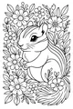 Free Chipmunk Coloring Page - Big-Eyed Garden Friend (Printable PDF)