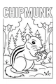Free Chipmunk Coloring Page - Forest Acorn Feast Scene (Printable PDF)