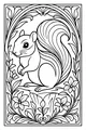 Free Chipmunk Coloring Page - Fluffy-Tailed Chipmunk in Flower Patch (Printable PDF)