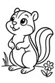 Free Chipmunk Coloring Page - Cute Cartoon Chipper Standing in Grass (Printable PDF)