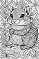 Free Chipmunk Coloring Page - Swirling Fur in a Flower Garden (Printable PDF)