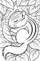 Free Chipmunk Coloring Page - Stripey Sleeping on Forest Leaves (Printable PDF)