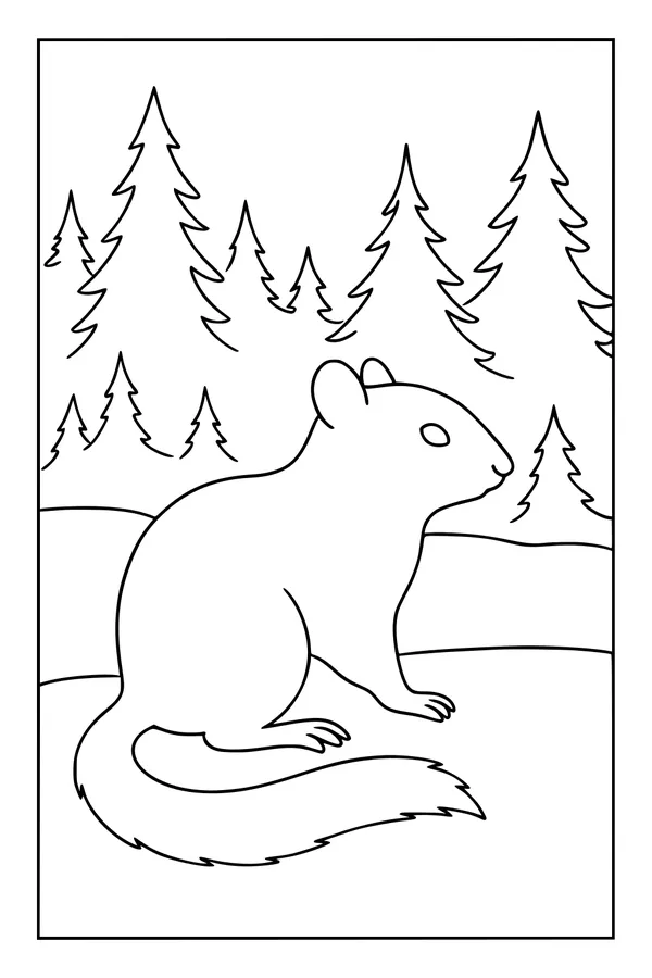 Free Chipmunk Coloring Page - Fluffy-Tailed Forest Friend (Printable PDF)