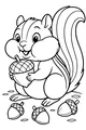 Free Chipmunk Coloring Page - Cute Chipmunk With Acorns (Printable PDF)