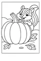Free Chipmunk Coloring Page - Fall Pumpkin Patch Harvest (Printable PDF)