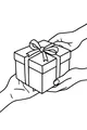 Free Christmas Gift Coloring Page - Hands Exchanging Present (Printable PDF)
