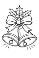 Free Christmas Bells Coloring Page - Holly Bells With Big Bow (Printable PDF)