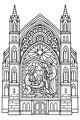 Free Nativity Coloring Page - Gothic Church Stained Glass Scene (Printable PDF)