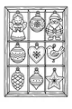 Free Christmas Ornaments Coloring Page - Nine Little Treasures Display (Printable PDF)