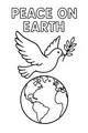 Free Peace Dove Coloring Page - Christmas Dove Over Earth (Printable PDF)