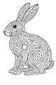 Free Hare Coloring Page - Futuristic Circuit Board Bunny (Printable PDF)