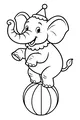 Free Elephant Coloring Page - Circus Ellie Balancing on a Ball (Printable PDF)