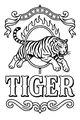 Free Tiger Coloring Page - Circus Tiger Jumping Through Flaming Hoop (Printable PDF)
