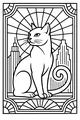 Free Cat Coloring Page - City Kitty in Sunlit Skyscrapers (Printable PDF)