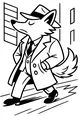 Free Coyote Coloring Page - Dapper Detective Walking in the City (Printable PDF)