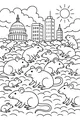 Free Rat Coloring Page - Cartoon Rats in a City Park (Printable PDF)