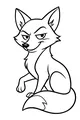 Free Fox Coloring Page - Sly Cartoon Fox Sitting (Printable PDF)