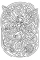 Free Steampunk Fairy Coloring Page - Clockwork Wings and Gears (Printable PDF)
