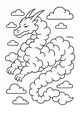 Free Cloud Dragon Coloring Page - Puffy Serpentine Sky Stroll (Printable PDF)