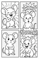 Free Mouse Coloring Page - Cartoon Faces and Emotions Comic (Printable PDF)