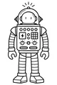 Free Robot Coloring Page - Cartoon Android With Helmet and Control Panel (Printable PDF)