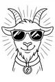 Free Goat Coloring Page - Cool Sunglasses Mountain Goat (Printable PDF)