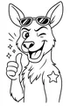 Free Kangaroo Coloring Page - Cool Cartoon With Sunglasses (Printable PDF)