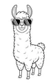 Free Llama Coloring Page - Cartoon Llama With Silly Sunglasses (Printable PDF)