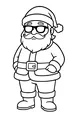Free Santa Claus Coloring Page - Cool Santa With Sunglasses (Printable PDF)